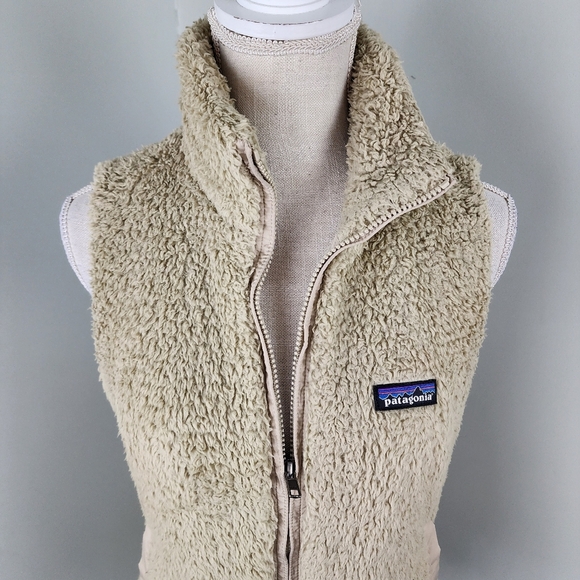 Patagonia Los Gatos Khacki Beige Full Zip Fleece Vest Size Small - Picture 2 of 7